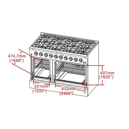 Forno Appliances - Galiano Alta Qualita 6.58 Cu. Ft. Freestanding Double Oven Gas Range with Convection Oven - Stainless Steel