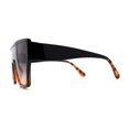 thumbnail image 4 of SA106 80s Flat Top Shield Robotic Plastic Sunglasses Black Tortoise Black Brown, 4 of 4