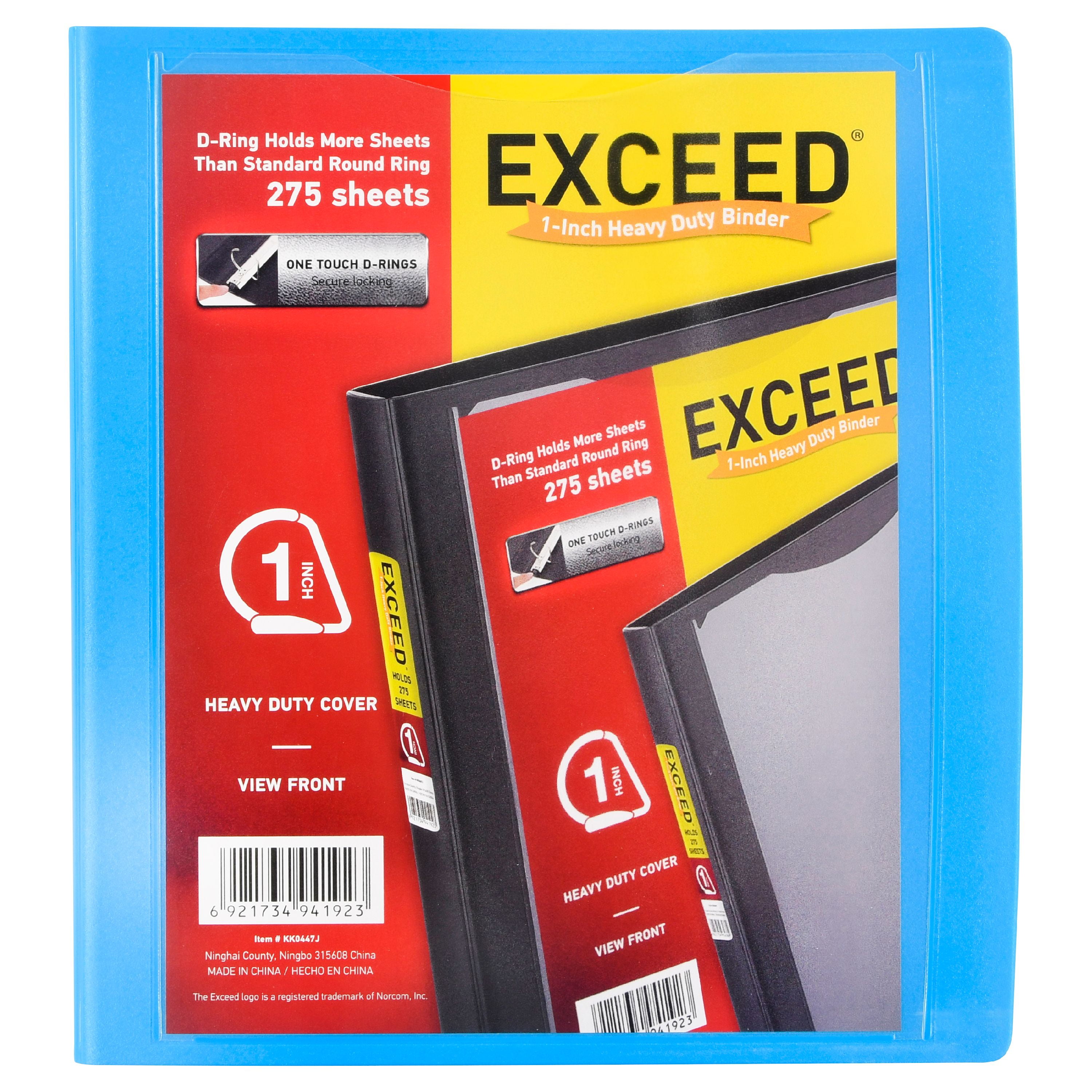 Exceed 3Ring Heavy Duty Binder, 1" Blue, Slant Rings