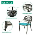 thumbnail image 4 of VIVIJASON 9-Piece Outdoor Furniture Dining Set for 8, All-Weather Cast Aluminum Patio Table and Chairs Set with 8 Cushioned Chairs, 64" Large Square Dining Table, 2.2" Umbrella Hole, Ocean Blue, 4 of 7