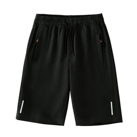 AINIYS Boys Knit Athletic Shorts Soft Stretchable with Elastic Waist Closure for Sports Practice and Home Lounging Black 3-4Years