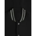 thumbnail image 3 of Hat and Beyond Mens Varsity Brushed Fleece Button Up Large Striped Collar Cuff Pocketed Coat Jacket, 3 of 6