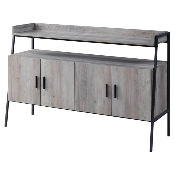 ACME Samiya TV stand in Gray Oak and Black Finish
