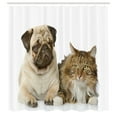 thumbnail image 2 of Ambesonne Animal Shower Curtain, Pets Sitting Studio Shot, 69"Wx70"L, Brown Beige, 2 of 4