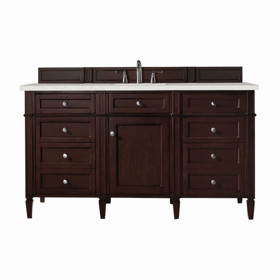 James Martin Vanities 650-V60s-3Ldl Brittany 60" Single Basin Poplar Wood Vanity Set -