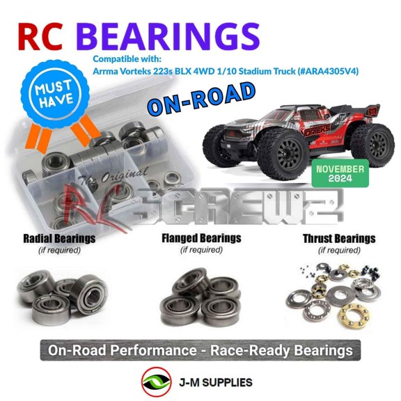RCScrewZ Metal Shielded Bearings ara061b for Arrma Vorteks 223s BLX 4WD 1/10th (#ARA4305V4) | SET