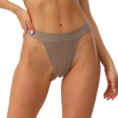 

Women s Cotton Flat Leg Pants Breathable Mid Waist Solid Color Seamless Underwear