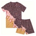 thumbnail image 5 of BOOMNY Boys 2 Peice Clothes Set Ice Cream Graphic Long Sleeve Tshirts Shorts Outfits for Kids Comfy Clothing Set, 5 of 5
