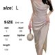 thumbnail image 2 of Vestido con tirantes para mujer, falda delgada plisada con abertura de temperamento de color sólido y tirantes, champán, L, 2 of 6