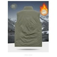 thumbnail image 3 of Men's Winter Fleece-Lined Vest Sleeveless Zipper Stand Collar Jacket Vest With Pockets Travel Utility Vest Gilet, 3 of 3