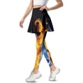 thumbnail image 2 of POLEROBlue Gold Fire Yoga Tennis Skirt with Pockets Slim Fit Athletic Tennis Legging for Women Tights Skirted Yoga Pants Non See Through Tummy Control Workout Skirts Sports Leggings, 2 of 6