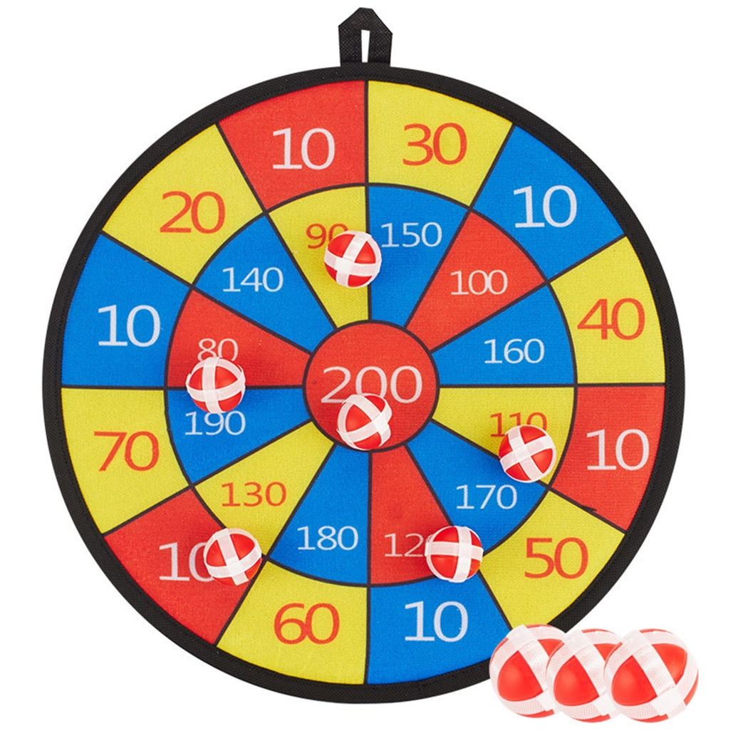 Jeu De Fléchettes Avec Balles Collantes - 8 Balles + Cible Tissu Auto-réparateur 36x36cm - Jeu D'Intérieur Pour Enfants - Développe Motricité Et Coordination