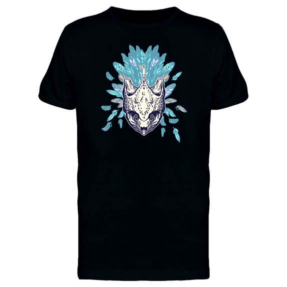 Turtle Skull With Blue Plumage Tee Men's -Image by Shutterstock