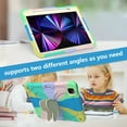 thumbnail image 7 of Compatible with iPad Pro 11 2022/2021/2020/2018/Air 4/Air 5, Case for Kids Boy Girl Gift, Cute Butterfly Wings Kickstand Shockproof Silicone Heavy Duty Rugged Cover with Shoulder Strap -Colorful Green, 7 of 7