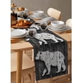 thumbnail image 3 of Vintage Bear Burlap Cotton Table Runner 13x36 Inches Short, Retro Farmhouse Country Wooden Grain Farmhouse Table Runners, Outdoor Dining Tablecloths Decor for Baby Shower/Party/Wedding, 3 of 6
