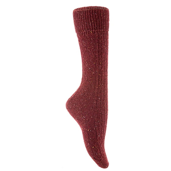 Lovely Annie Women's 2 Pairs Knee High Crew Wool Socks Size 6-9 (Wine)