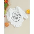 thumbnail image 3 of Liacowi Newborn Baby Boys Girls Halloween Outfit Long Sleeve Pumpkin Letters Print Romper Bodysuit 3 6 9 12 Months Infant Boys Girls Halloween Onesie Jumpsuits 0-18M, 3 of 9