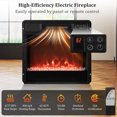 thumbnail image 2 of Giantex TV Stand w/ Electric Fireplace, Rustic Media Entertainment Center w/Adjustable Shelves, Brown, 2 of 7
