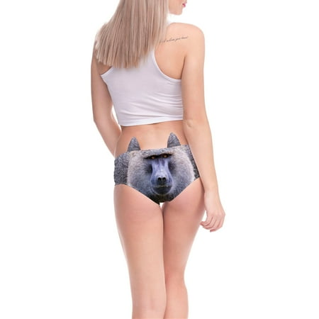 

Youmylove Ladies Flirty Sexy Funny 3D Printed Animal Middle Waist Tail Underwears Briefs Gifts With Cute Ears Lenceria