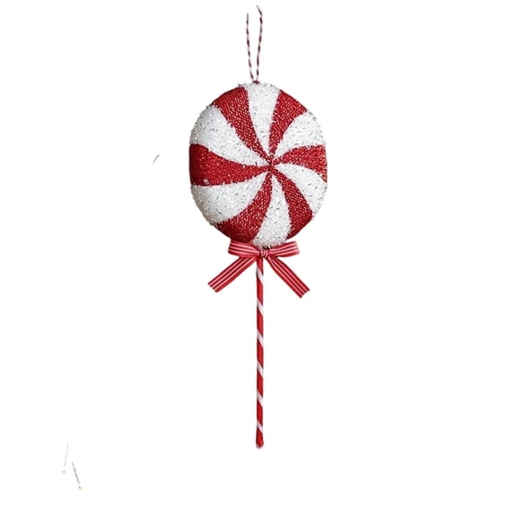 HOARBOEG Red/White Striped Acrylic Candy Cane Ornament, Festive Candy Flat Decorative Tree Charms, Festive Hanging Decoration for Christmas Tree, Gift, Home