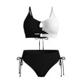 thumbnail image 4 of DHFJKG Bikini Sets For Women 2 Piece Swimsuits Hallow Out Ruched Bathing Suit With High Rise Briefs Bottoms Trendy Beachwear, 4 of 4
