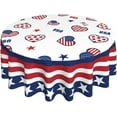 thumbnail image 1 of 4th of July Tablecloth Round Table Cloth 60 Inch American Flag Washable Table Cover for Home Party Picnic, 1 of 6