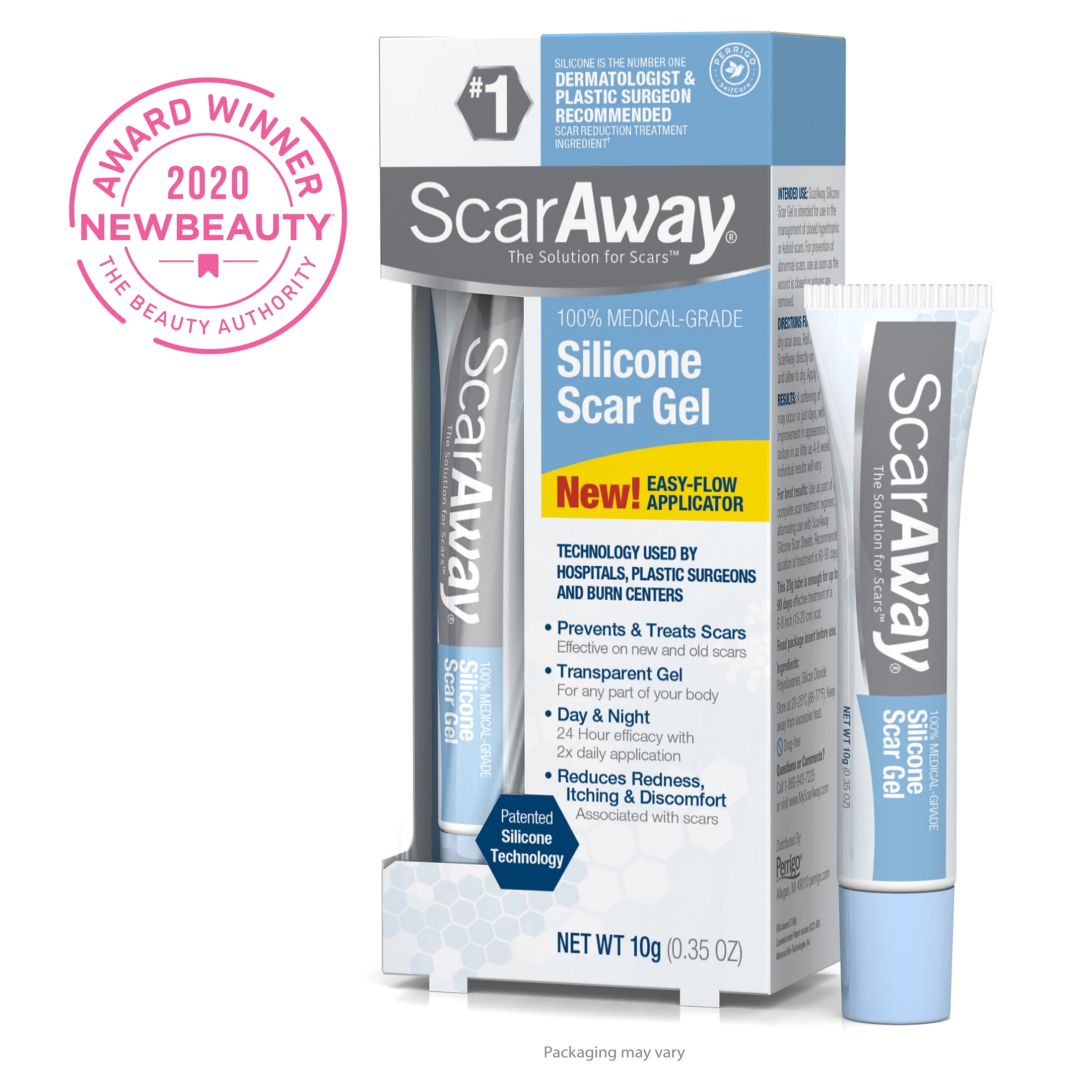 ScarAway Advanced Skincare 100 Percent Medical-Grade Silicone Scar Gel, 3 Month Supply