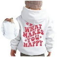 thumbnail image 3 of Baby Boy Girl Hoodies Sweatshirt Letter Graphic Printed Long Sleeve Cotton Pullover Top Casual Jackets With Pockets Winter Soft Warm Outfits for New Years Gifts Size 3-4, 3 of 5