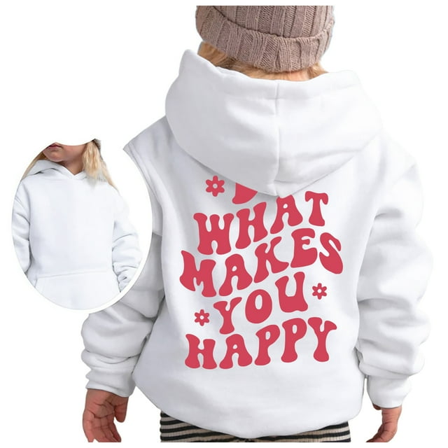 PMVFHDE Liquidation Chandails pour Enfants Chandail à Capuche Fille Manches Longues Chandail Doux Graphique Mignon Pull-Overs Haut Vêtements pour Filles Chandail de Noël Col Rond, Blanc, 11-12 Ans