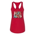 thumbnail image 2 of Wild Bobby Beauty From Ashes Groovy Font With Stars Vintage Women Racerback Tank Top, Red, Medium, 2 of 6