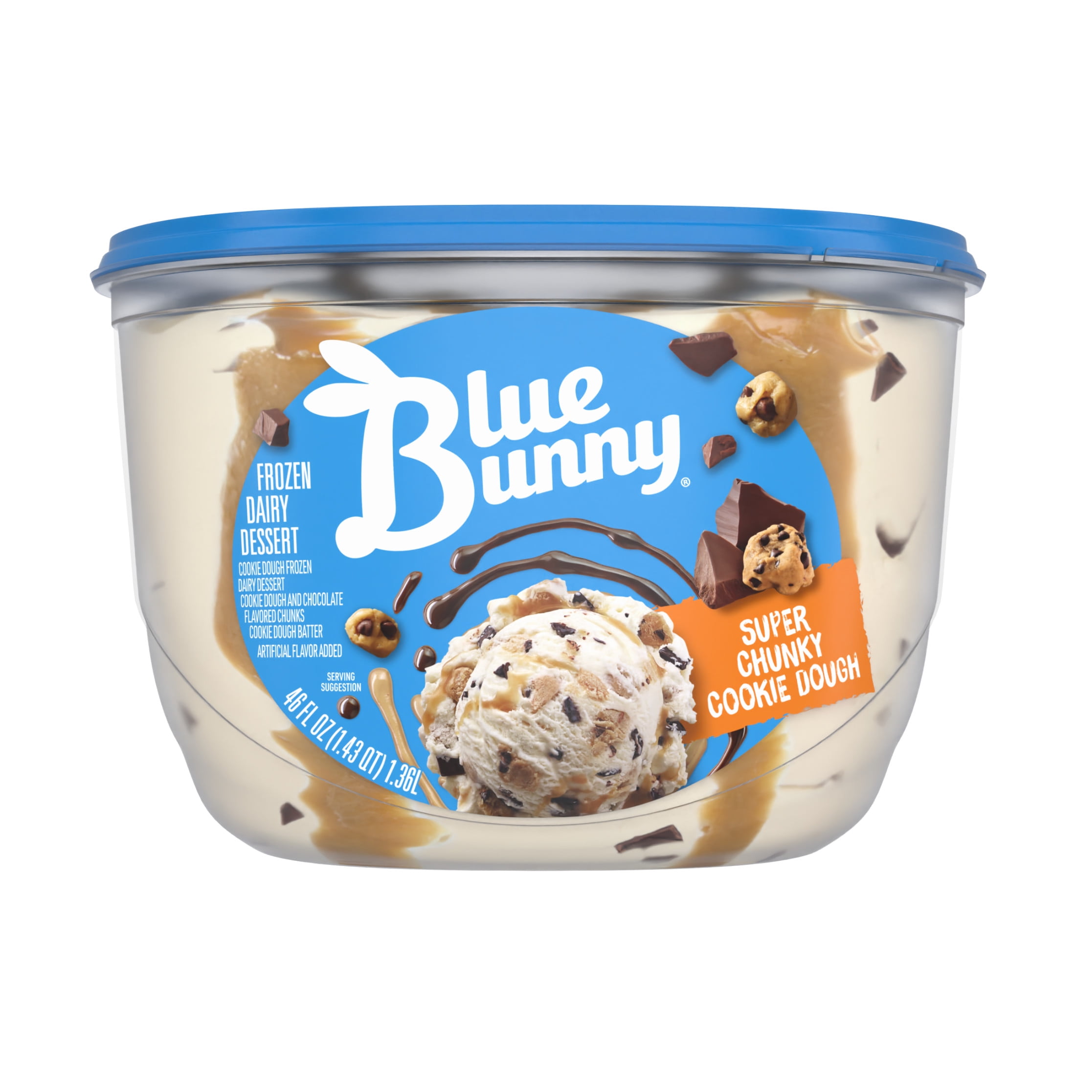 Blue Bunny Super Chunky Cookie Dough Premium Frozen Dessert, 46 fl oz