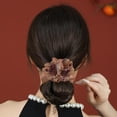 thumbnail image 4 of Accessoires de Coiffure Style Coréen Brillant Deux Fleurs 8cm Chouchou Élégant pour Filles pour Mettre les Cheveux, 4 of 8
