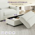 thumbnail image 6 of Lunale 42.8" Accent Chair with Ottoman, Indoor Chaise Lounge Chair with USB & Storage, Plush Reading Sofa Armchair for Living Room, Bedroom, Apt, White Corduroy, 6 of 11