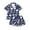 Blue, variant on Weebloom Halloween Pajamas For Women Set Print Short Sleeve Button Up Tops And Shorts Pajama Casual Digital Floral Comfort Fit Sleepwear Nightwear Pjs Loungewear White M