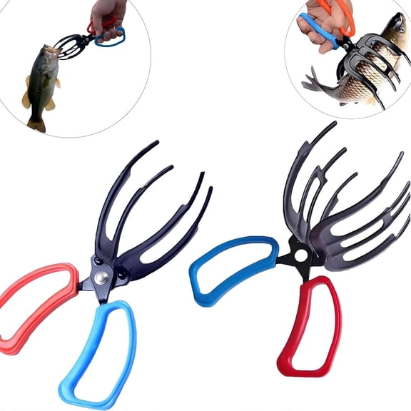 2-Pack Fishing Pliers Gripper: 2/3 Claw Fish Grip Tool with Three-Toothed Metal Clamp for Freshwater Fish Control and Tackle Holding