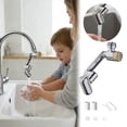 thumbnail image 1 of Plumbing Fittings 1080° Rotating Faucet Extender Upward Facial Mist Four Modes Built-In Water Saving Universal for Bathroom Kitchen Stainless Steel Proof Adjustable, 1 of 3
