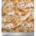 thumbnail image 1 of Soimoi Rayon Fabric Leaves & Lily Flower Printed Craft Fabric by the Yard 42 Inch Wide, 1 of 1