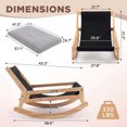 thumbnail image 6 of OMNIBERG 57"‌ Oversized Chaise Rocking Lounge Chair with Solid Wood Base, Plush Corduroy Beanbag Rocking Sofa Chair, Cozy Cloud Accent Chair Lounger for Bedroom Living Room, Grey, 6 of 8