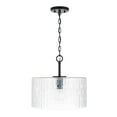 thumbnail image 2 of Capital Lighting 241311MB Emerson - 1 Light Semi-Flush Mount, Matte Black Finish with Embossed Seeded Glass, 2 of 2