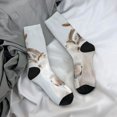 thumbnail image 5 of Vsdgher White Reindeer Portrait Crew Socks for Men & Women, Breathable Casual Athletic Ankle Socks, 5 of 6