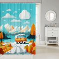 thumbnail image 2 of Natural Scenery Shower Curtain for Kids Boys Girls Teens Mountain Lake Fabric Shower Curtain Travel Car Bathroom Waterproof Accessories with 12 Hooks Nutrue Theme Curtains,72x72 Inches, 2 of 6