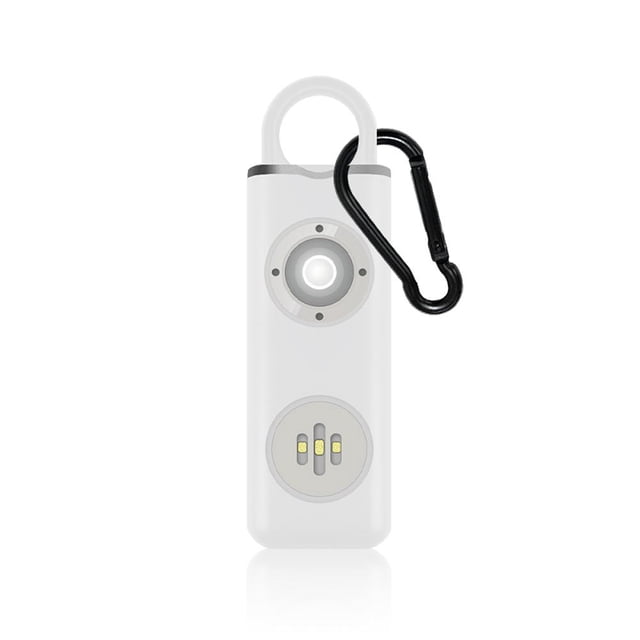 2 uds. Alarma de seguridad personal Silbato de sirena personal ruidoso de 130 dB para mujer Blanco