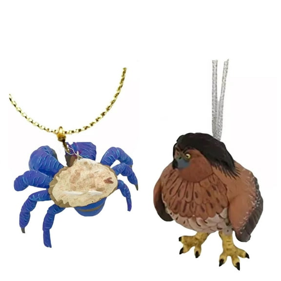 Maui DemigodAs Hawk Bird & Tamatoa Crab Ornament Figure PVC Figurine Charm Moana