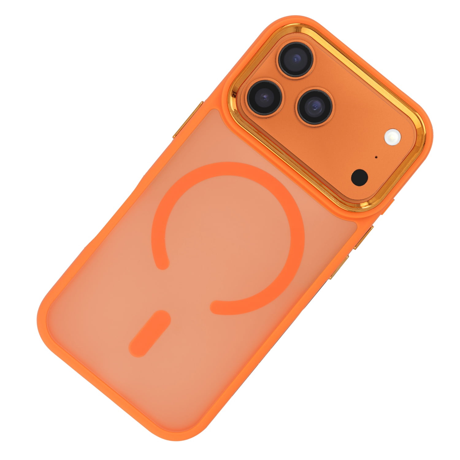 Magnetic Wireless Charging Phone Case with IC Chip Compatible for iPhone 17 Pro Max - Orange