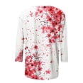 thumbnail image 4 of Womens Blouses Long Sleeve Clearance Women's Fashion Printed T-Shirt 3/4 Sleeves Blouse Round Neck Casual Tops, 4 of 4