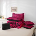 thumbnail image 6 of Castle Fairy Boys Girls Geometric Plaid Stripes Twin Bedding Sets 7-Piece,Bohemian Theme Bedding Comforter Set Microfiber,Black Pink Breathable Sheet Sets,Microfiber Bedroom Decor,Reversible, 6 of 8