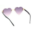 thumbnail image 4 of Womens Rimless Rhinestone Jewel Heart Shape Luxury Sunglasses Gold - Purple, 4 of 4