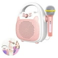 thumbnail image 4 of Wireless Kid Singing Machine Microphone Karaoke Bluetooth-cmpatible Toddlers Music LED Light Gift Children Educational Game Pink, 4 of 9