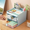 thumbnail image 5 of Multi-functional With Transparent Drawer Multiple Compartment Large Capacity Pen Container Pen Holder Stationery Storage Box Desktop Organizer WHITE, 5 of 8