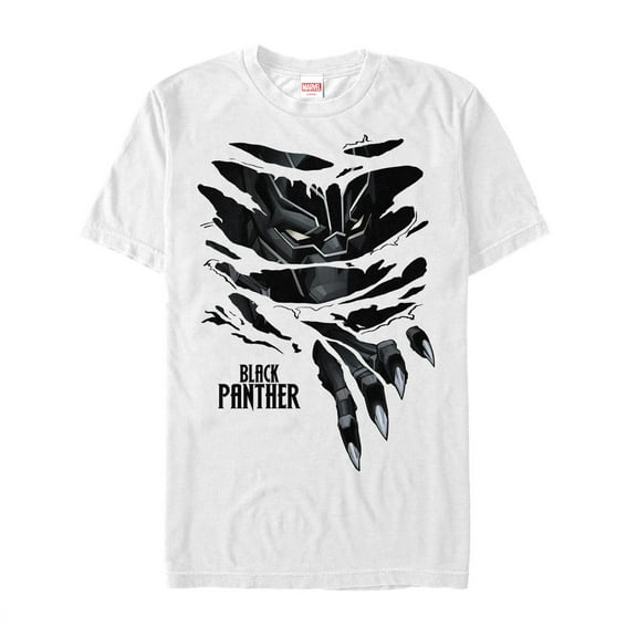 Men's Marvel Black Panther Claw Tear Graphic Tee White 2X Large
